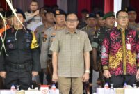 Foto : Anggota DPRD Kaltim Yusuf Mustafa Saat Menghadiri upacara HUT Korps Brimob Ke 78 di Balikpapan