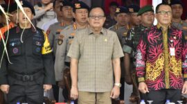 Foto : Anggota DPRD Kaltim Yusuf Mustafa Saat Menghadiri upacara HUT Korps Brimob Ke 78 di Balikpapan