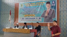 Foto : Anggota Dewan Perwakilan Rakyat Daerah Kalimantan Timur (DPRD Kaltim) H. A. Jawad Sirajuddin, S.H.,M.H Melakukan Kegiatan Sosialisasi Kebangsaan yang dilaksanakan di Desa Telemow, Kecamatan Sepaku, Kabupaten Penajam Paser Utara