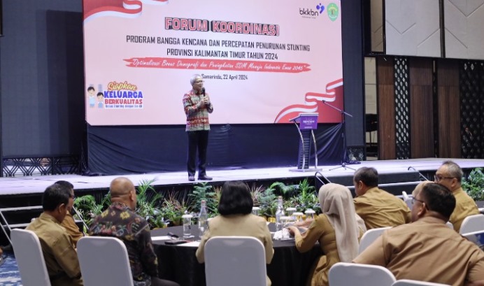 Foto: Susana forum koordinasi rapat kerja daerah program Bangga Kencana dan percepatan penurunan stunting Provinsi Kaltim tahun 2024.