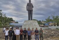 Foto : Potret pembangunan monumen Bung Karno di Sangasanga, Kukar.